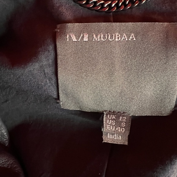 MUUBAA Pola Gray Leather Motorcycle Jacket - Picture 9 of 12